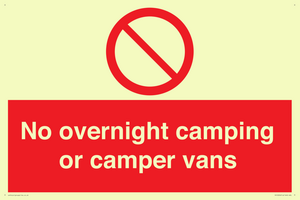 No overnight camping or camper vans